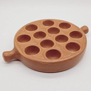 Vintage Emile Henry Burnt Orange Matte Ceramic Escargot Baking Dish